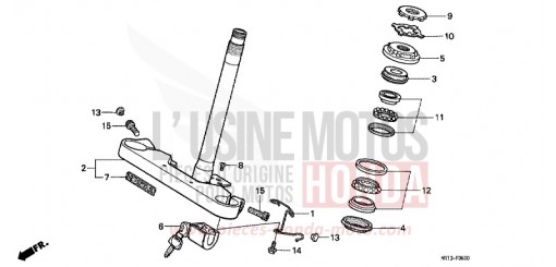 TIGE DE DIRECTION VT600CP de 1993